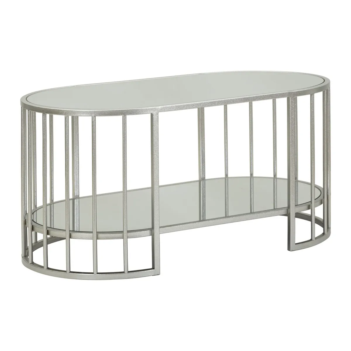 Comparer les prix de Table Basse MF793, Argent, Métal, 90x50x45 cm