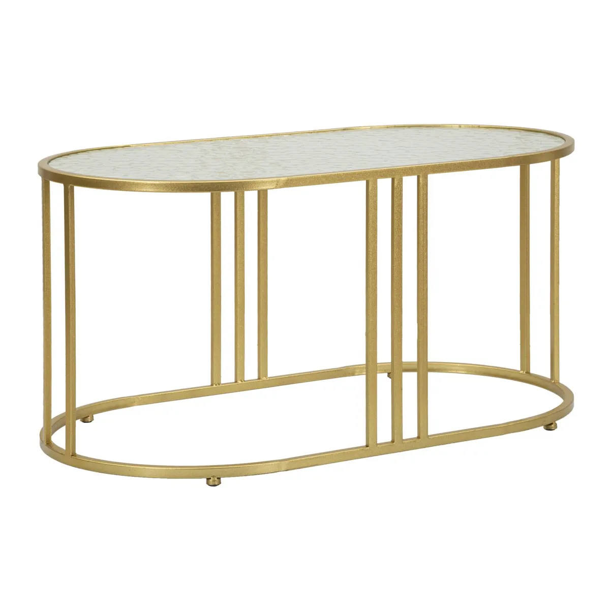 Meilleurs prix pour Table Basse MF797, Or, Métal, 90x50x45 cm