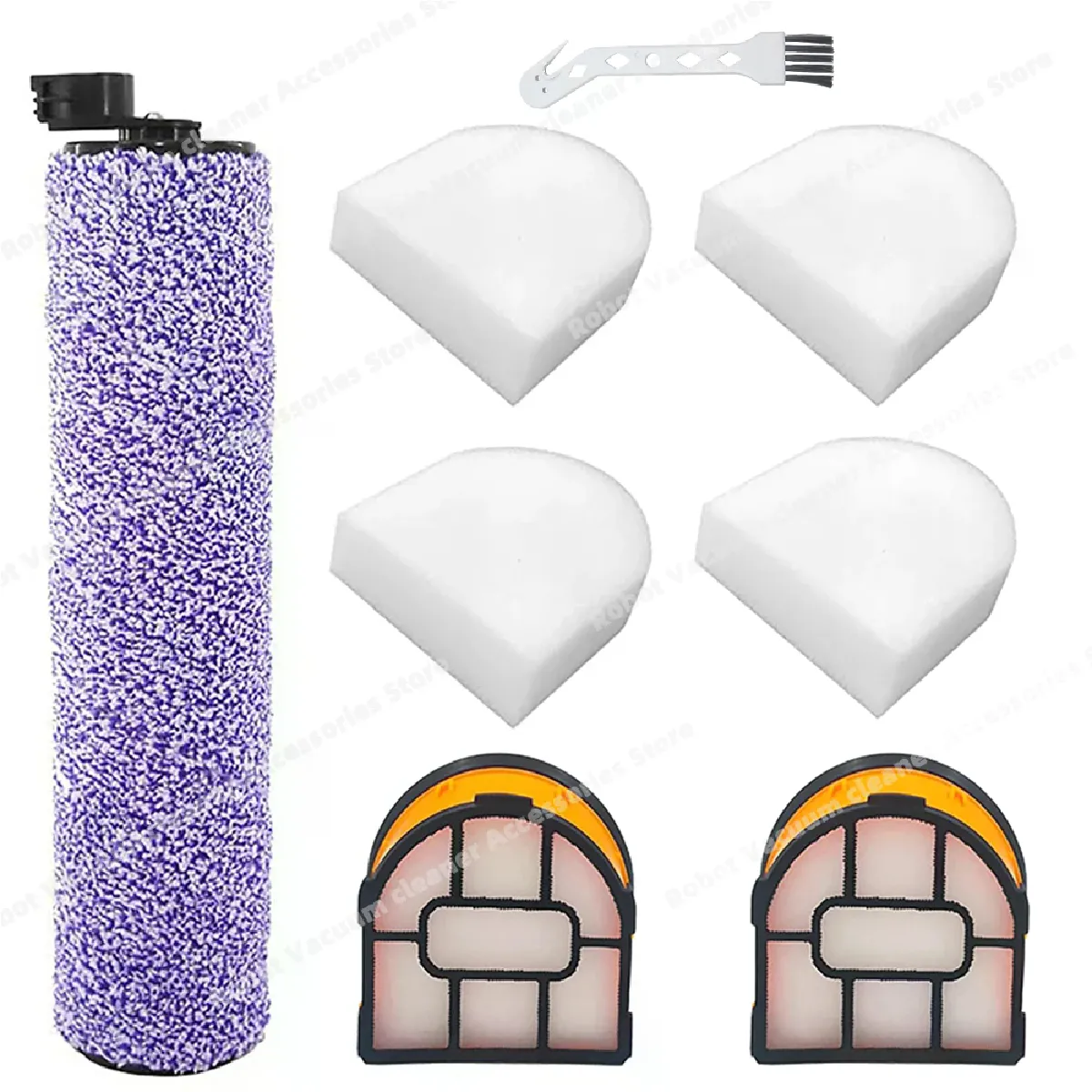 FACAIIO Lot de 2 rouleaux de brosse et filtre d'aspirateur pour Shark WDB1F2 pour aspirateur pour HydroVac XL 3 en 1