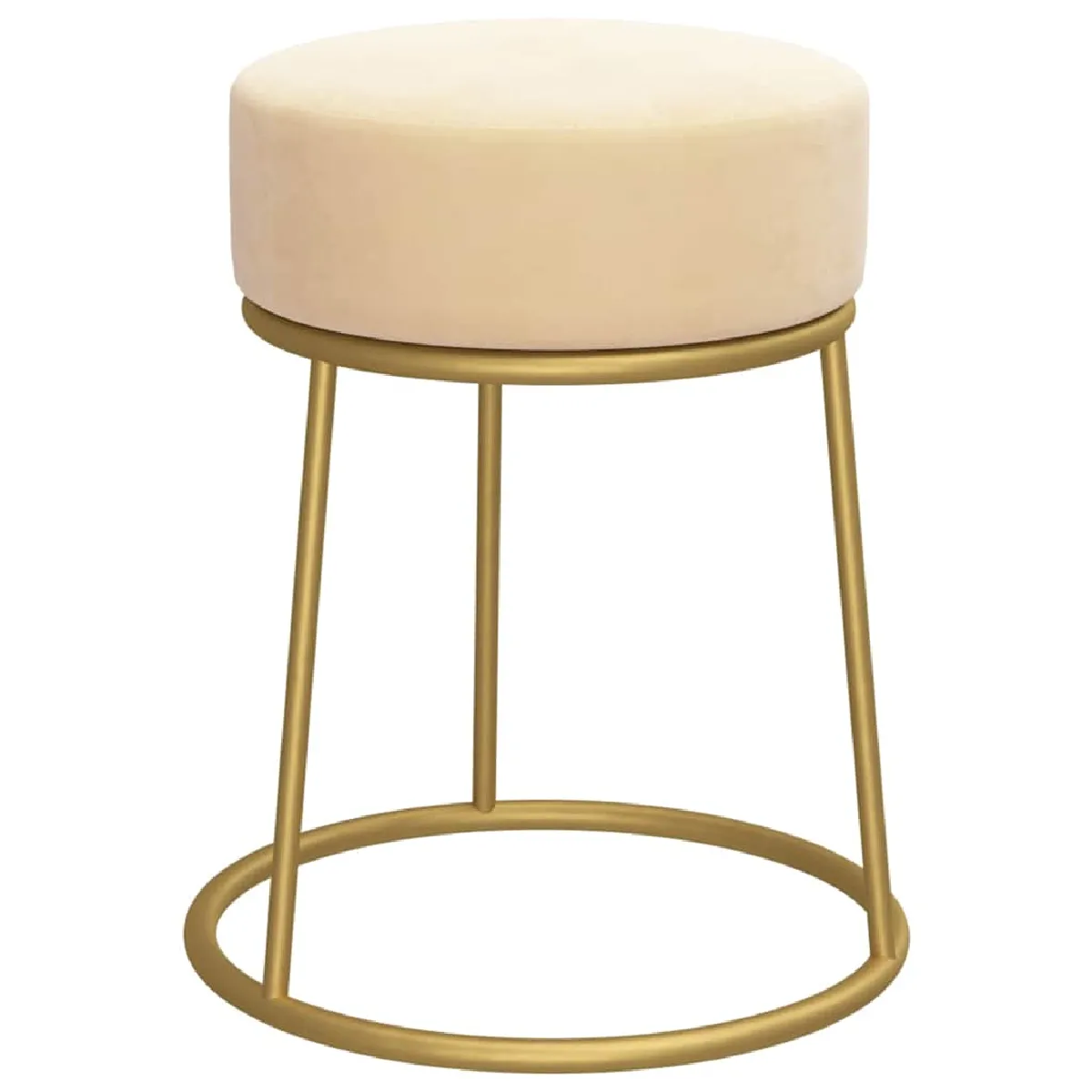 Decoshop26 Tabouret pouf velours - Abricot Decoshop26 Tabouret pouf velours - Abricot