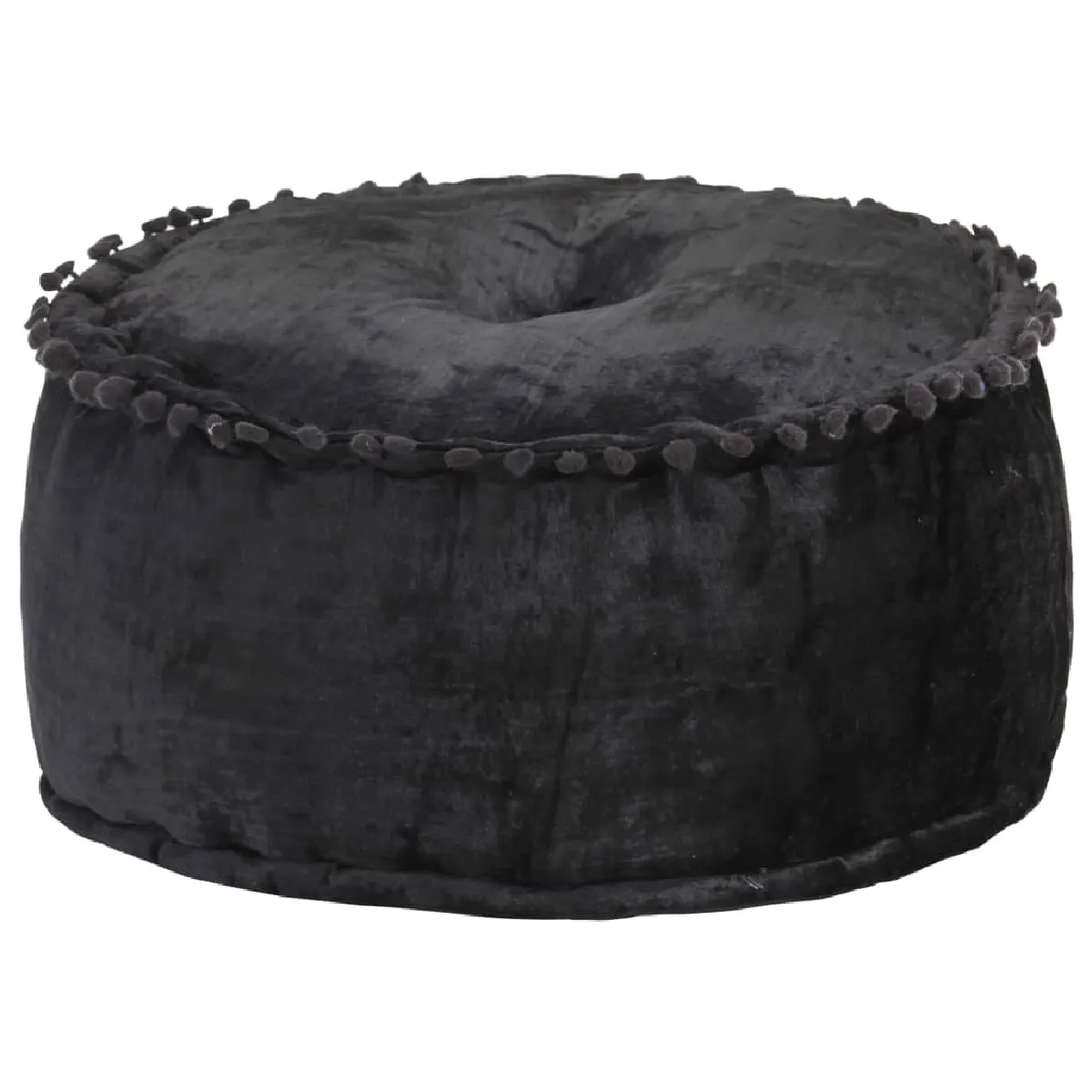 Decoshop26 Pouf rond velours - Anthracite Decoshop26 Pouf rond velours - Anthracite