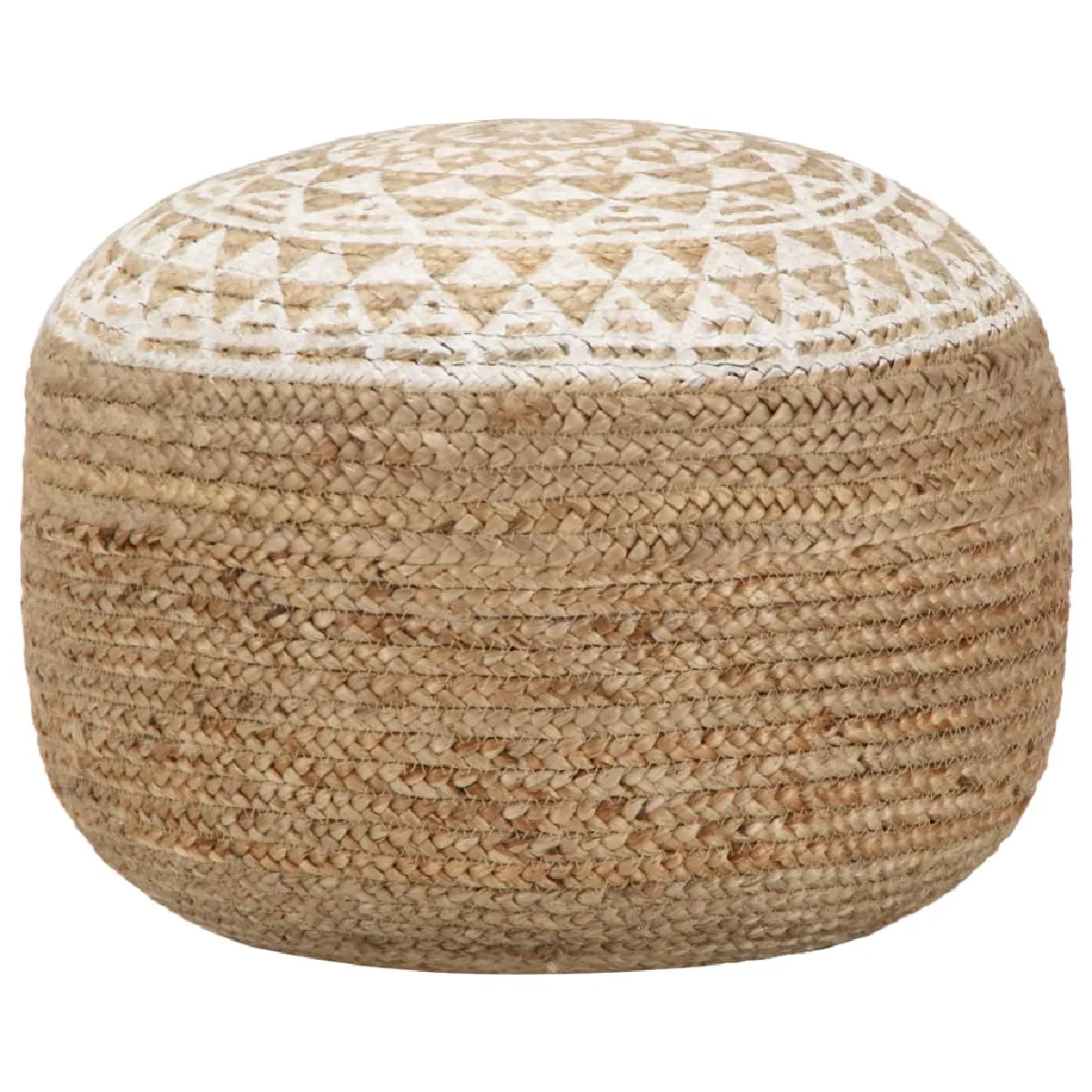 Decoshop26 Pouf rond en jute - Blanc Decoshop26 Pouf rond en jute - Blanc