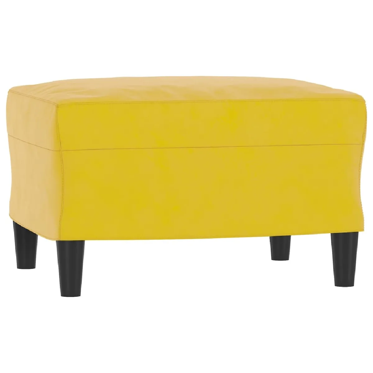 Decoshop26 Tabouret repose-pieds velours - Jaune