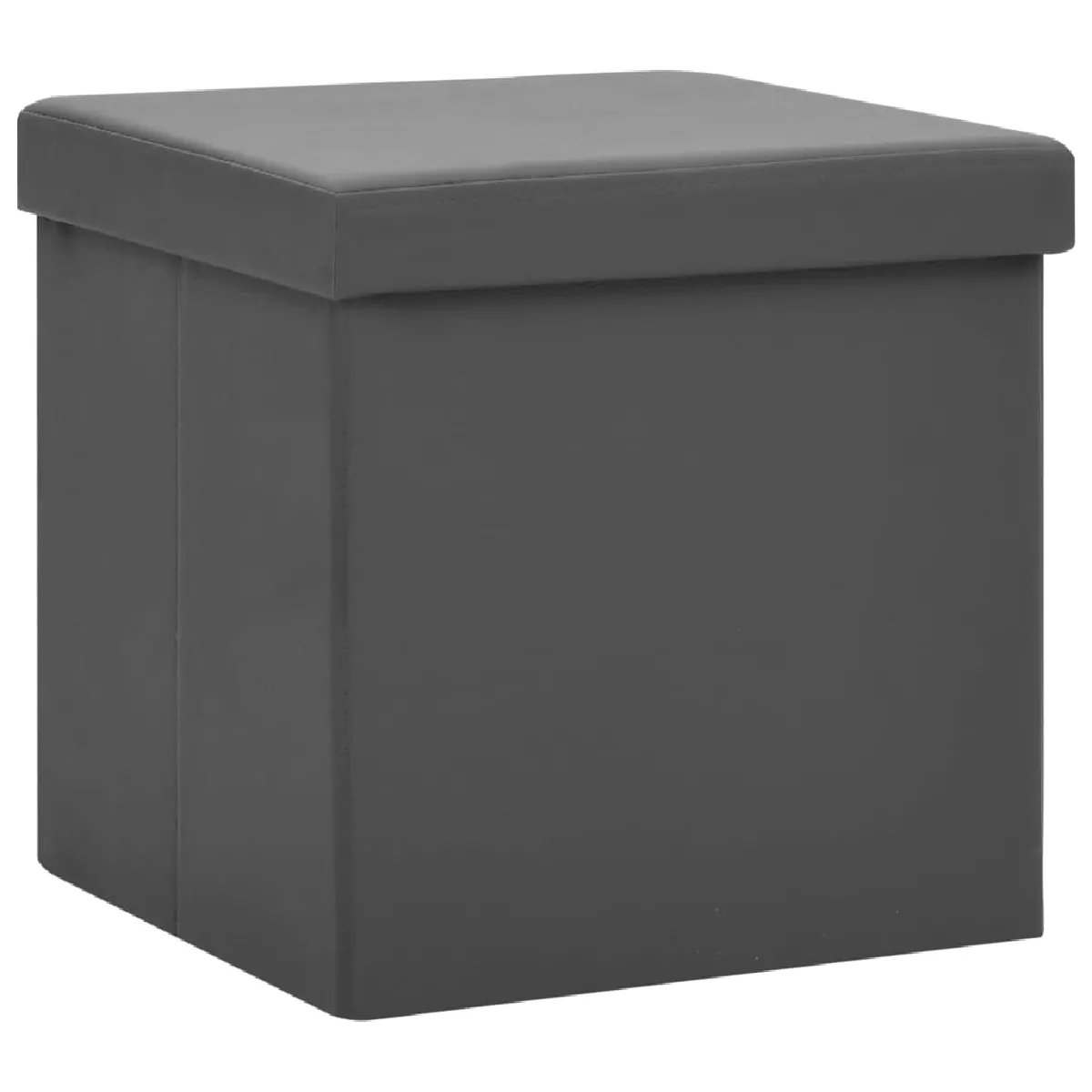 Tabouret assise pouf de rangement pliable en PVC gris DEC026348 Tabouret assise pouf de rangement pliable en PVC gris DEC026348