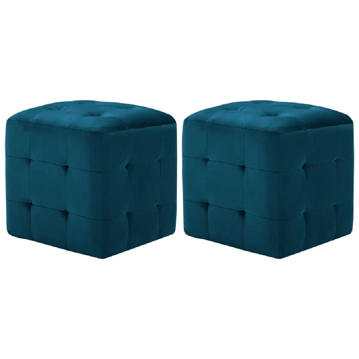 Decoshop26 Lot de 2 tabourets poufs repose-pieds - Bleu Decoshop26 Lot de 2 tabourets poufs repose-pieds - Bleu