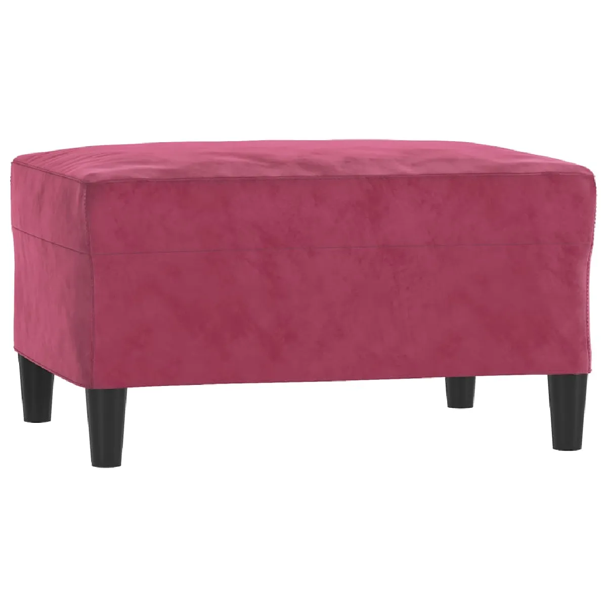 Repose-pieds tabouret bout de lit 70 x 55 x 41 cm velours rouge DEC030605