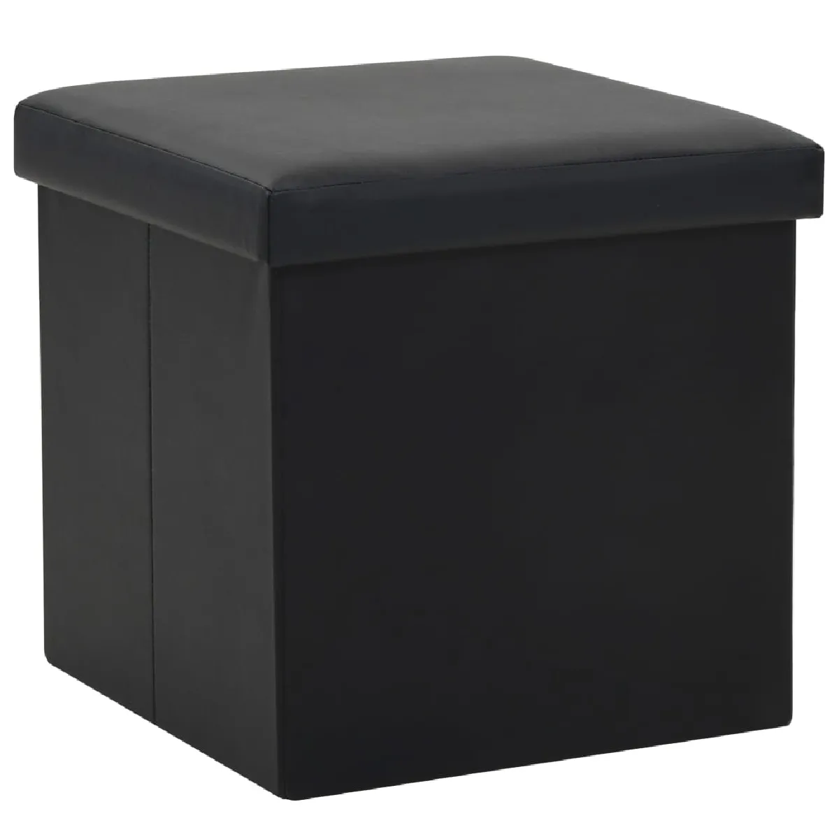 Tabouret assise pouf de rangement pliable en PVC noir DEC026352 Tabouret assise pouf de rangement pliable en PVC noir DEC026352