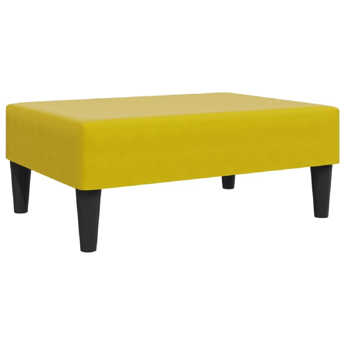 Decoshop26 Tabouret repose-pieds velours - Jaune