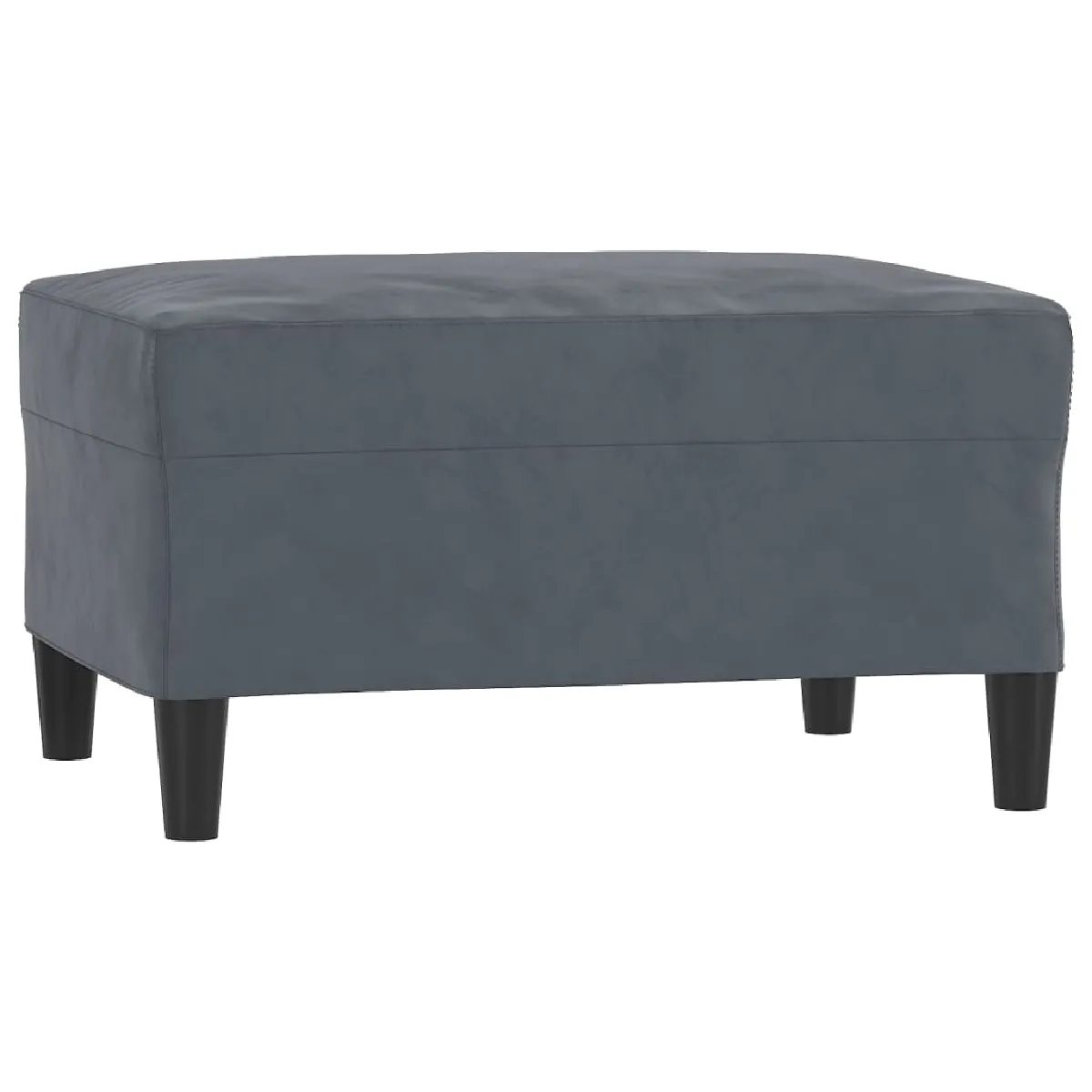Decoshop26 Repose-pieds velours - Gris foncé