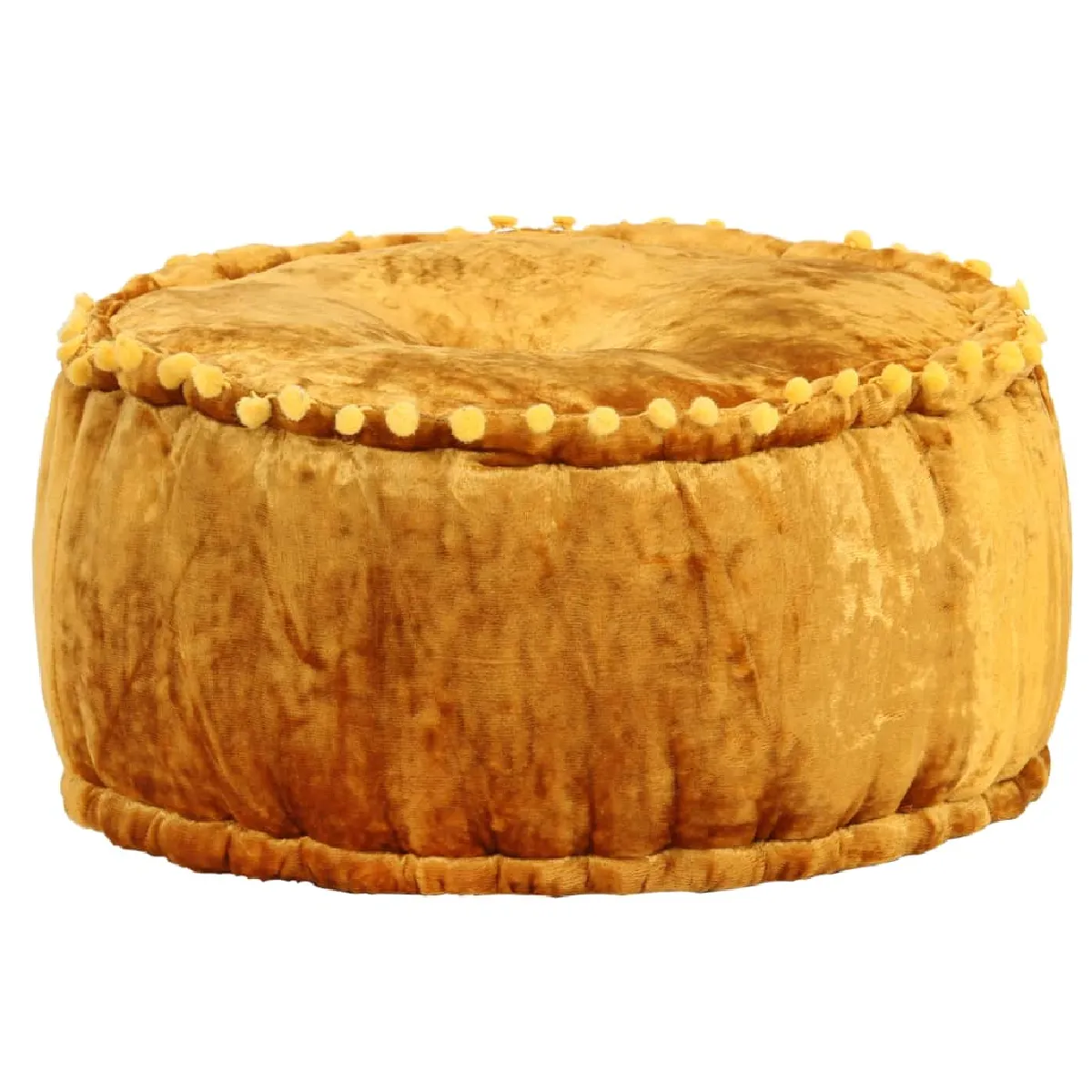 Decoshop26 Pouf rond velours - moutarde Decoshop26 Pouf rond velours - moutarde