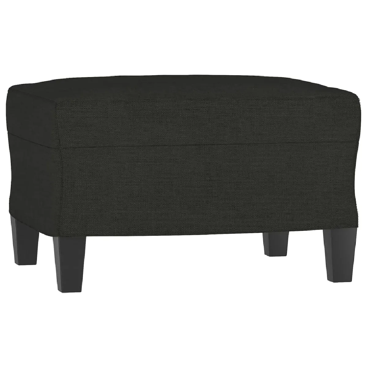 Decoshop26 Repose-pieds tabouret tissu - Noir