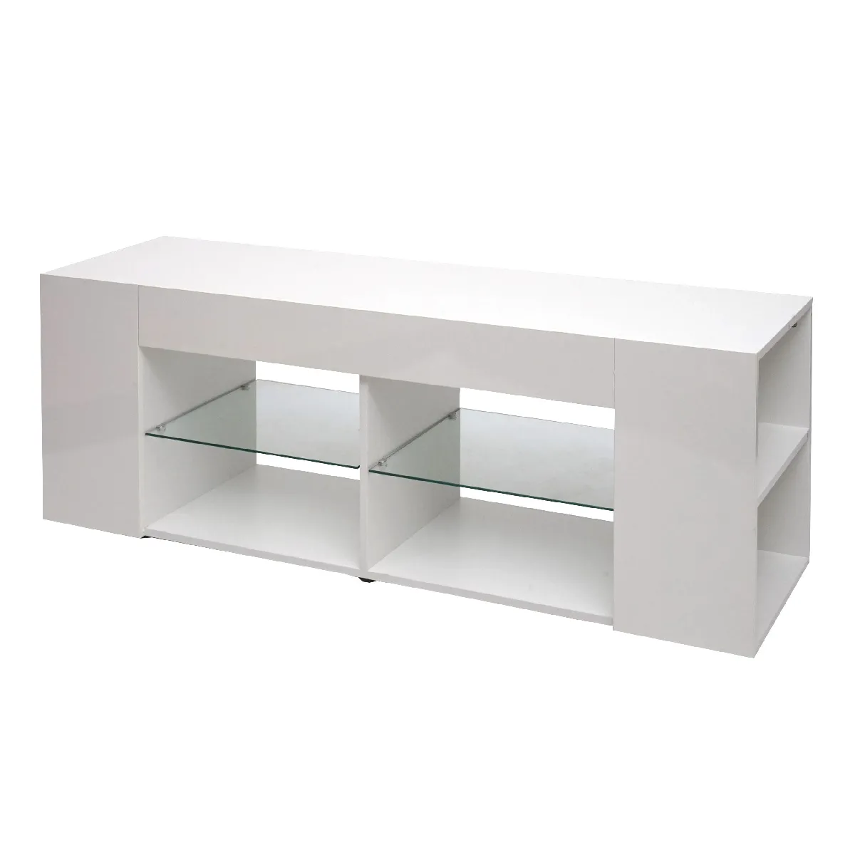Decoshop26 Meuble TV avec étagères - Blanc Decoshop26 Meuble TV avec étagères - Blanc