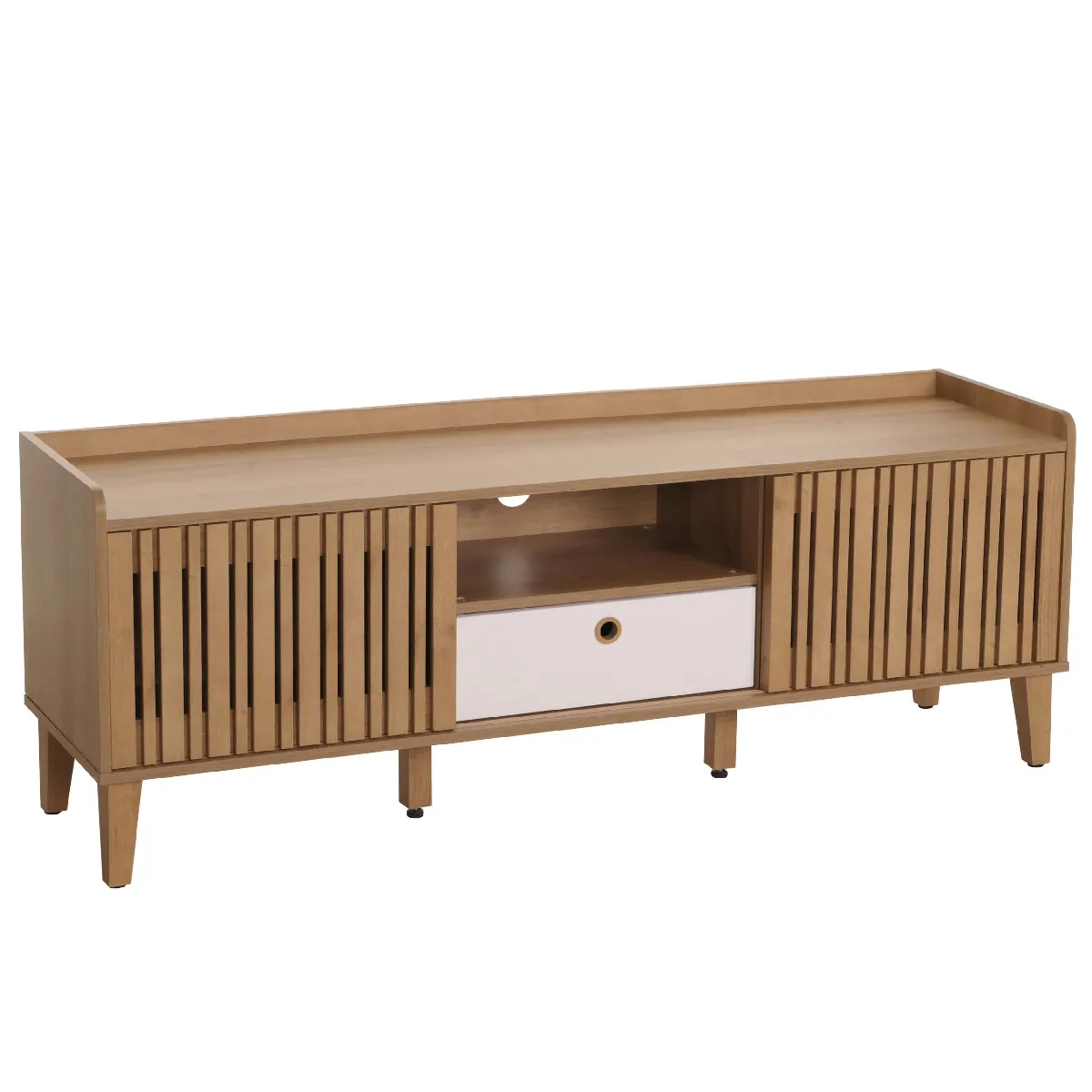 Decoshop26 Meuble TV bois de manguier - Blanc Decoshop26 Meuble TV bois de manguier - Blanc