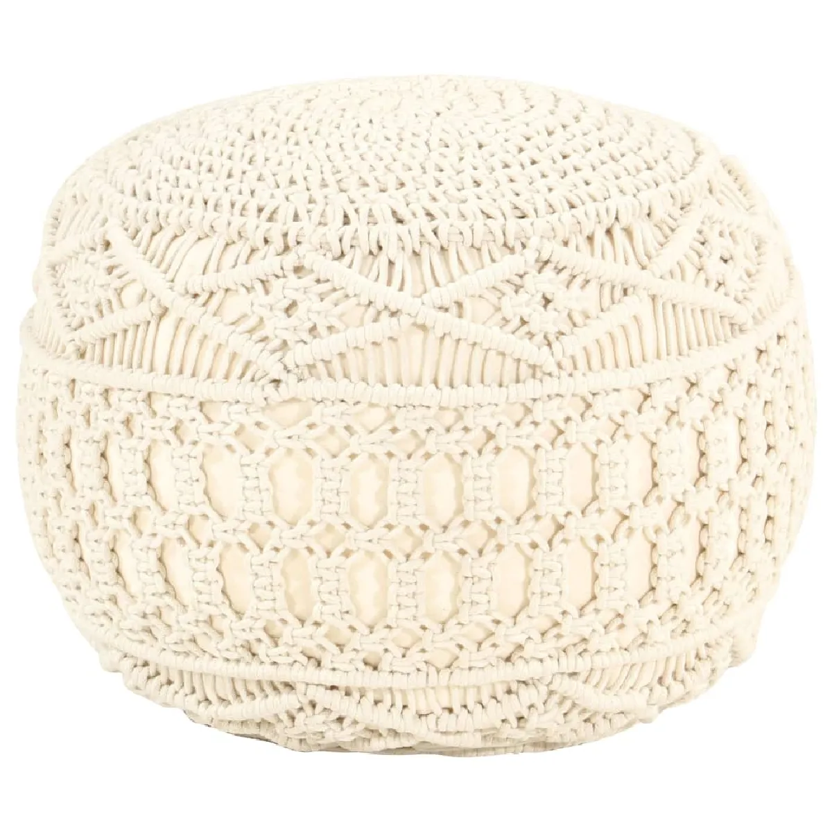Decoshop26 Pouf rond coton - Beige Decoshop26 Pouf rond coton - Beige
