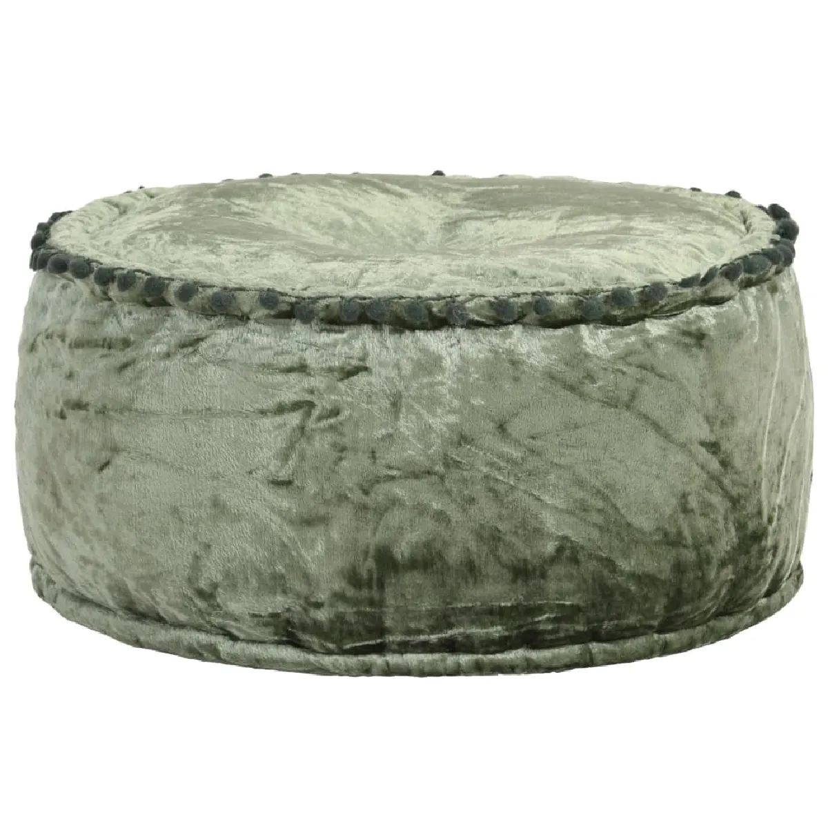 Decoshop26 Pouf rond en velours - Vert Decoshop26 Pouf rond en velours - Vert