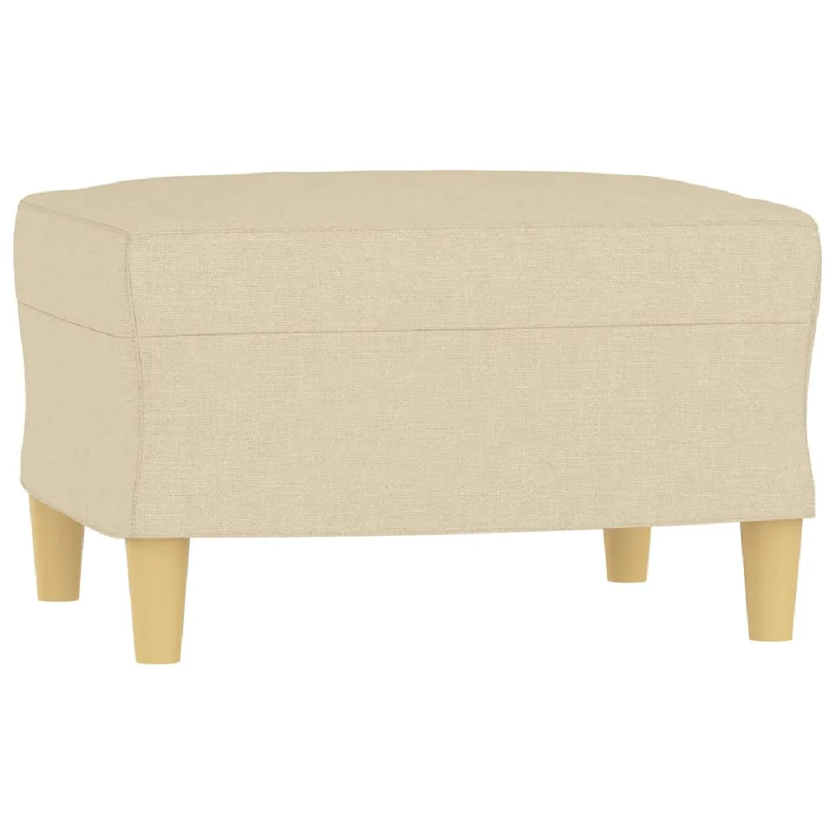 Decoshop26 Repose-pieds tabouret tissu - Crème