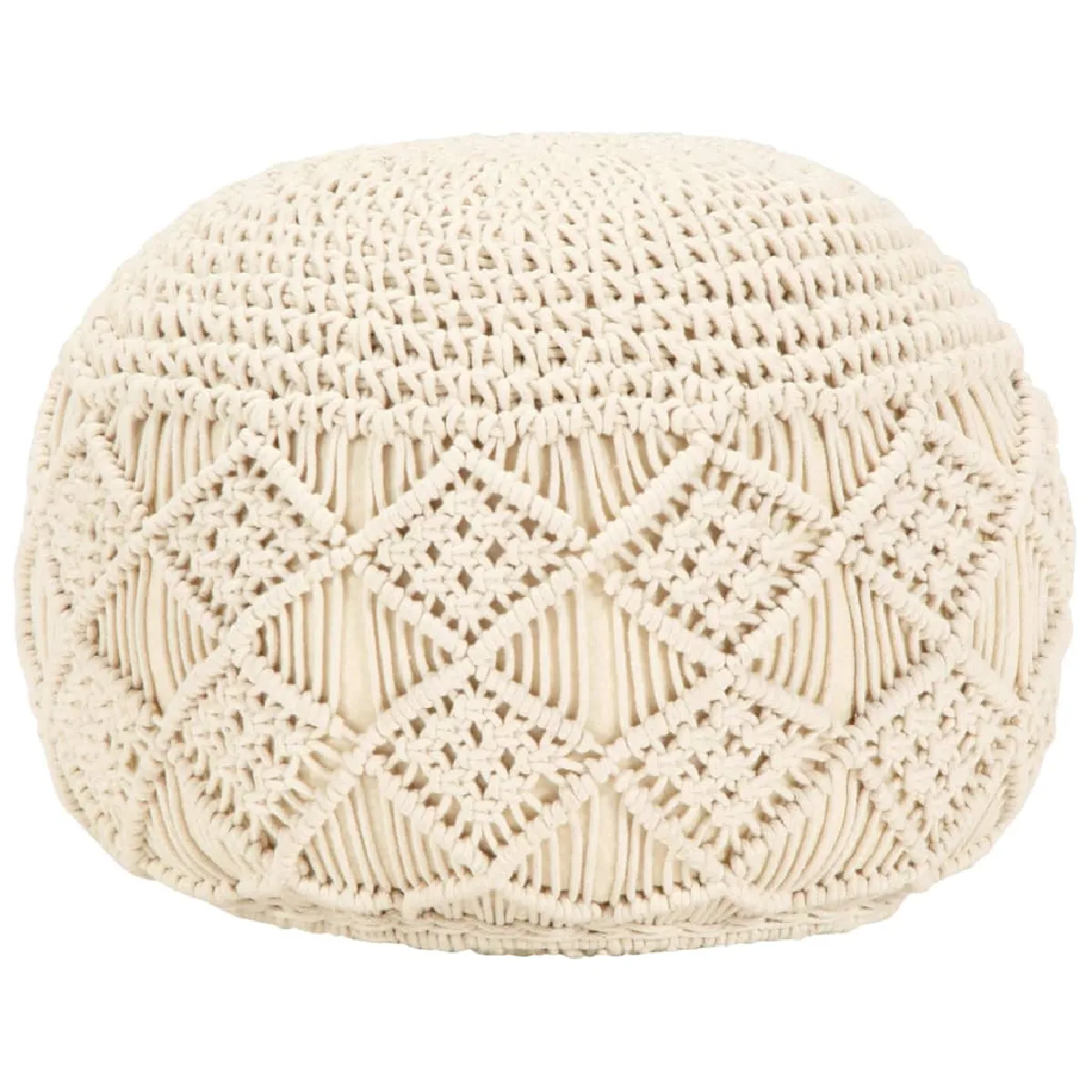 Decoshop26 Pouf rond coton tressé - Beige Decoshop26 Pouf rond coton tressé - Beige