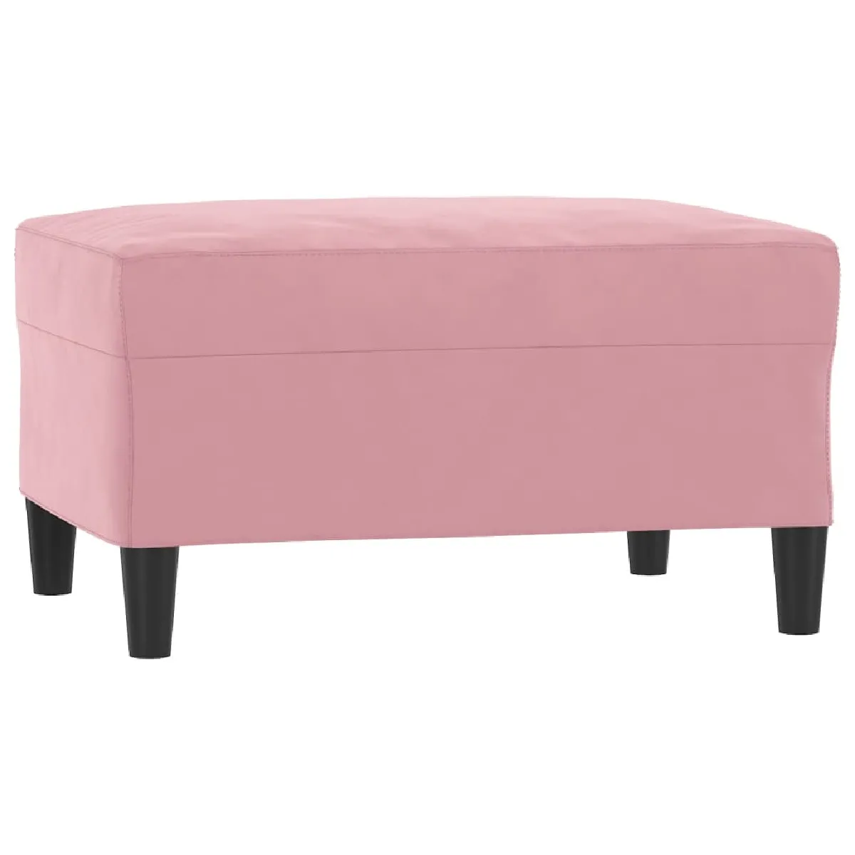 Decoshop26 Tabouret repose-pieds velours - Rose