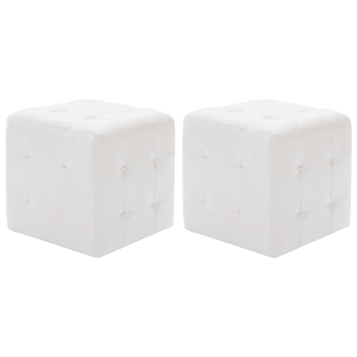 Decoshop26 Lot de 2 poufs tabourets repose-pieds - Blanc Decoshop26 Lot de 2 poufs tabourets repose-pieds - Blanc