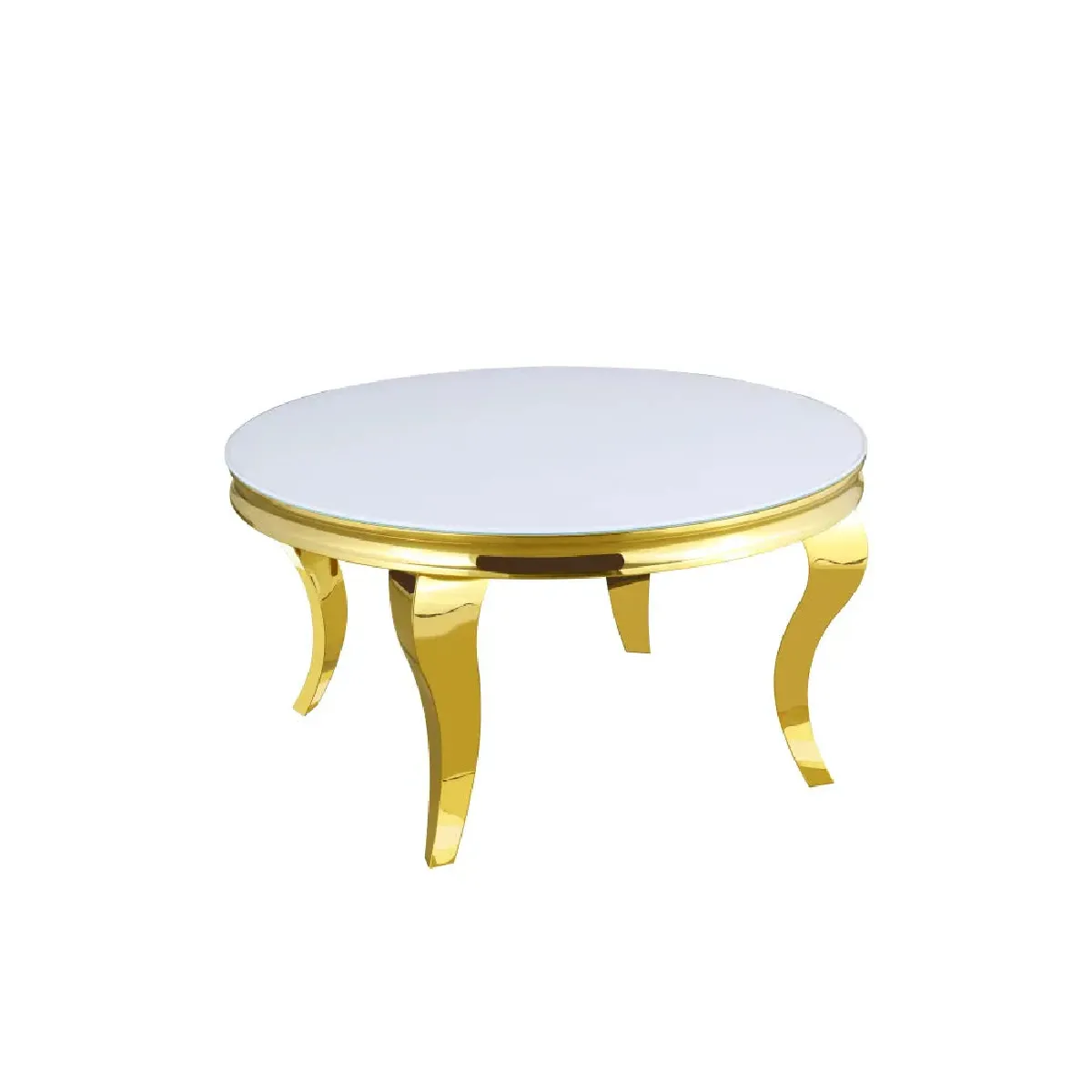 Meilleurs prix pour Table basse ronde baroque Gold et plateau en verre de 80 cm