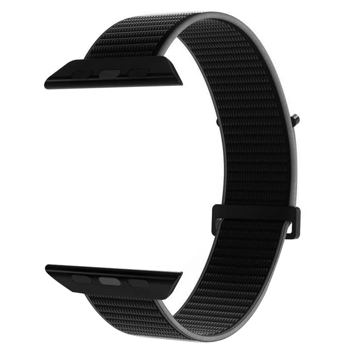 PURO  Bracelet pour Apple Watch 44-45-46-49mm Nylon Sport Ajustable et Respirant Noir