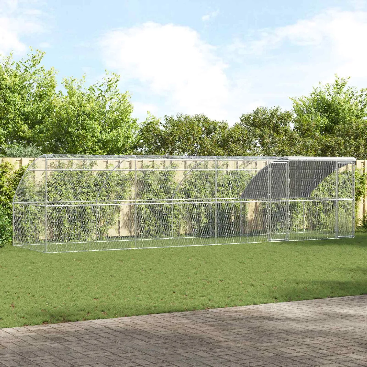 vidaXL Cage à poules 800 x 200 x 198.5 cm Acier galvanisé - vue 2