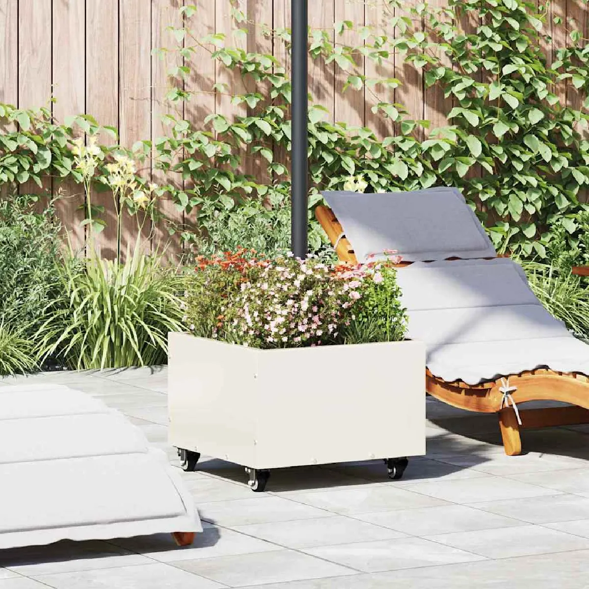 Vidaxl Pied de parasol Blanc 45 x 45 x 45 cm