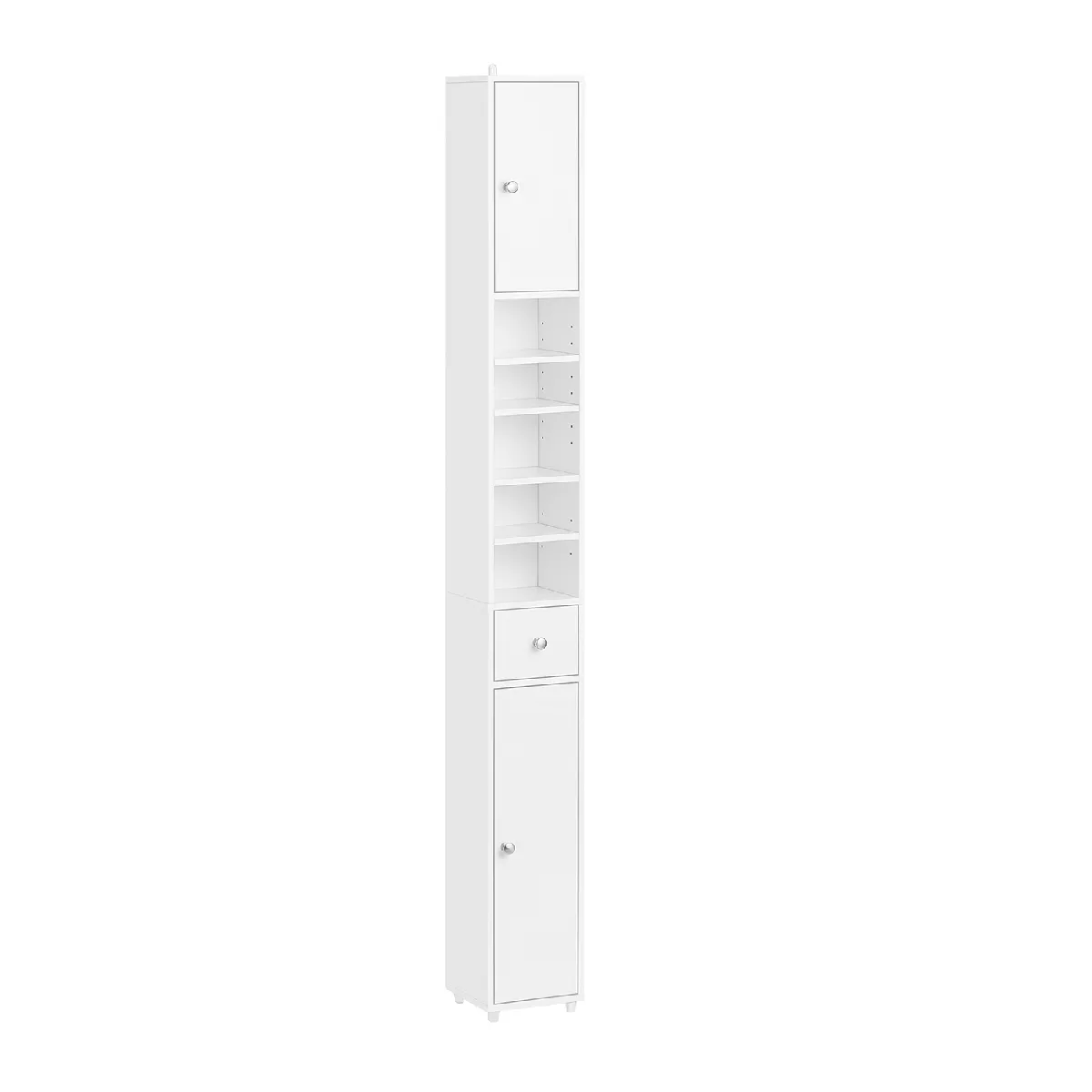 Armoire de Salle de Bain 2 Portes, 1 Tiroir, 5 Compartiments, Blanche Armoire de Salle de Bain 2 Portes, 1 Tiroir, 5 Compartiments, Blanche