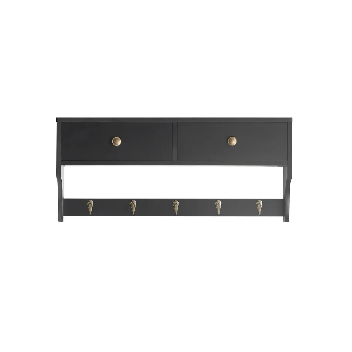 SoBuy FRG178-SCH Porte Manteau Mural, Porte-Manteaux, Étagère Murale, Porte-vêtements avec 2 Tiroirs et 5 Crochets