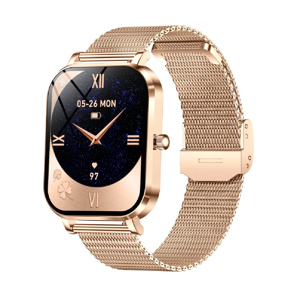 Montre Connectée Intelligente - Écran Tactile 1.75" HD - IP68 - Suivi Santé Avancé Or rose