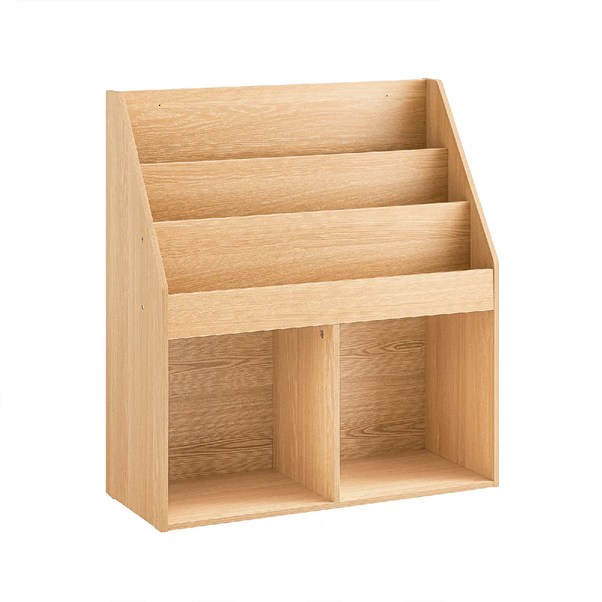 SoBuy Bibliothèque Enfant 3 Étagères à 2 Compartiments Naturel 73x30x80 cm