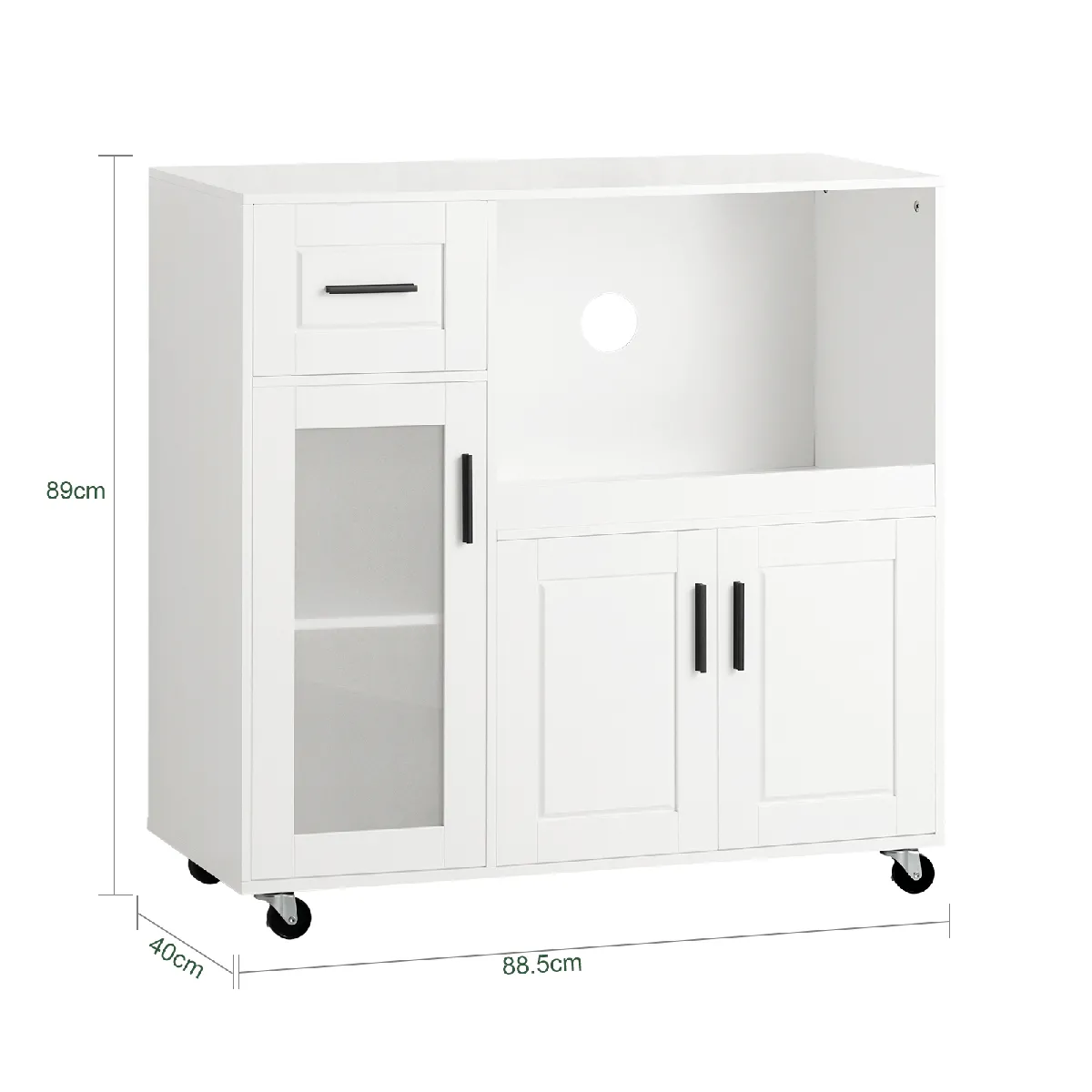 10€ Sur SoBuy FSB69-W Buffet Armoire Multi-Rangement Meuble De Rangement Sur Pieds Avec 2