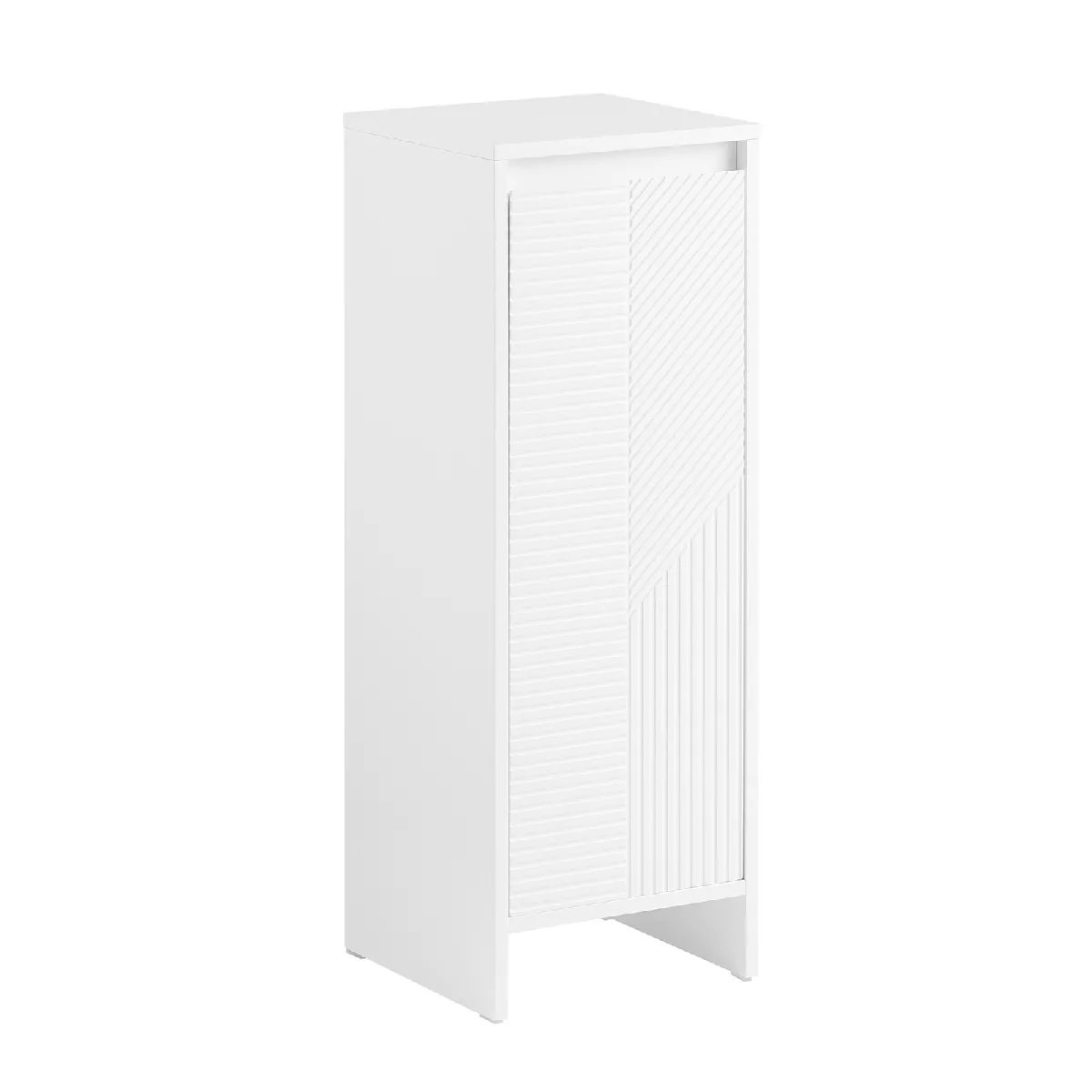 SoBuy Linnenkast - BZR154-W - Badkameronderkast - 1 uitneembaar wasmand - Wit
