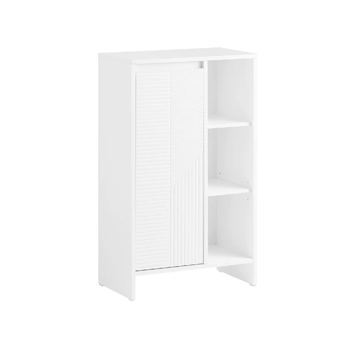 Multifunctionele Badkamerkast – Vrijstaand Wit Badkamermeubel met Deuren en Legplanken – 50 x 86 x 30 cm