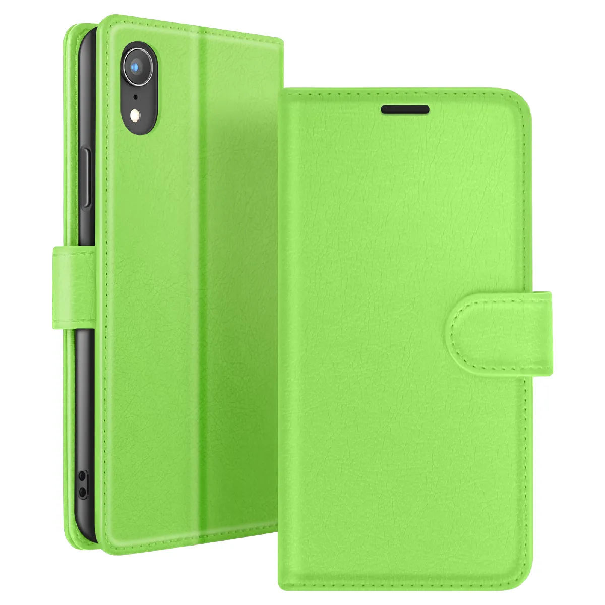 GENERIQUE - Etui Portefeuille pour iPhone XR - Fonction Support - Vert - Image 2