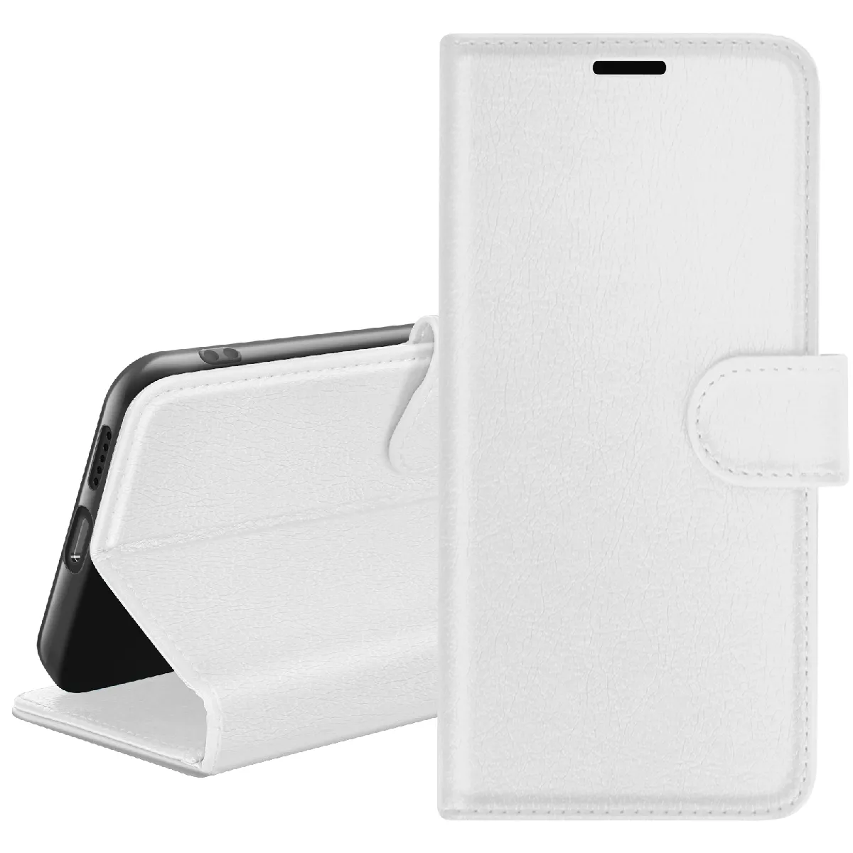 Zanaé Blanc Étui Portefeuille Pour Xiaomi Redmi 10A Et Redmi 9C / 9C Nfc Support