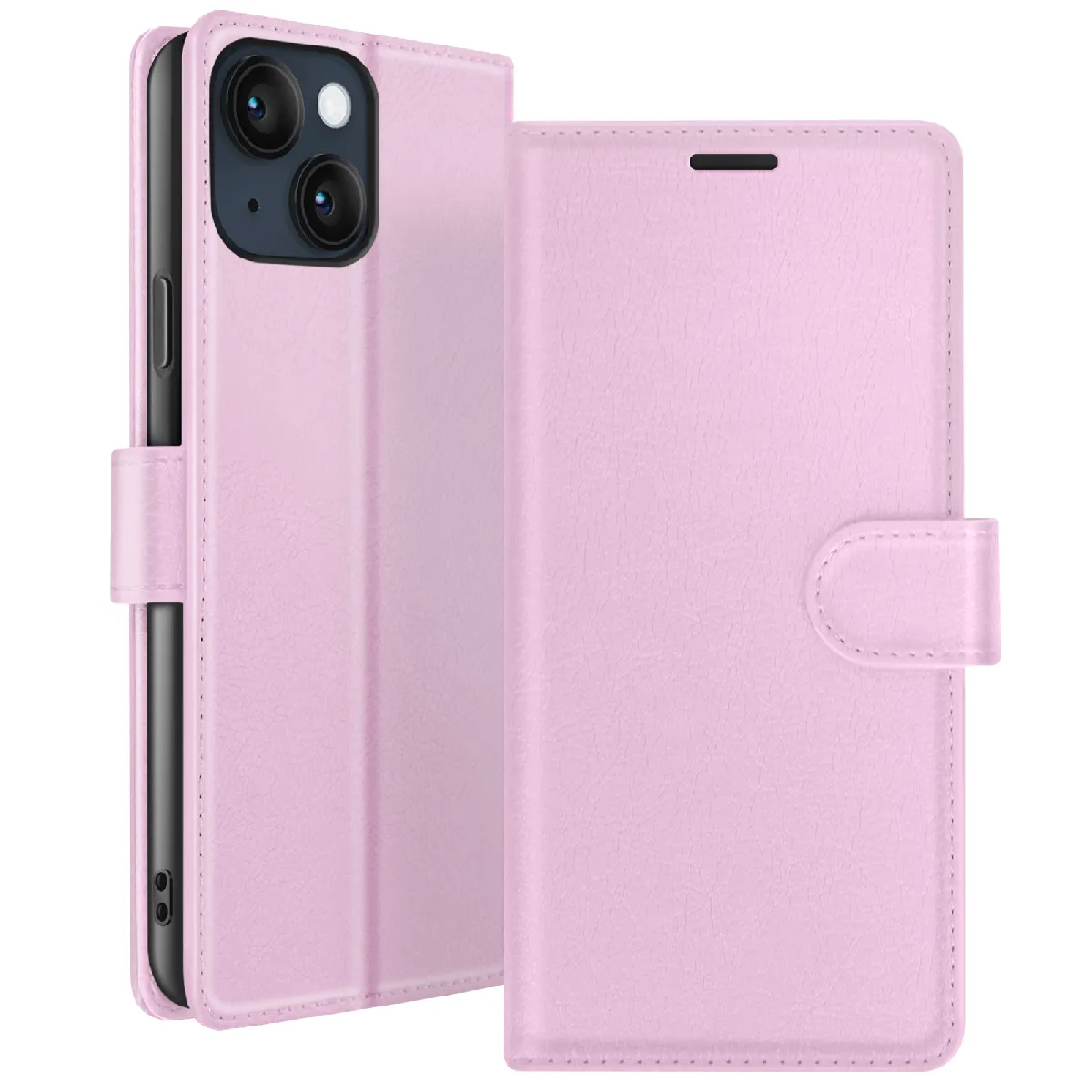 Zanaé Rose Étui Portefeuille Pour Iphone 14 Support Et Languette Magnétique