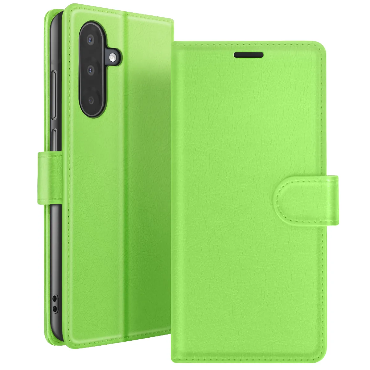 Zanaé Vert Étui Portefeuille Pour Samsung A17 Support Et Languette Magnétique