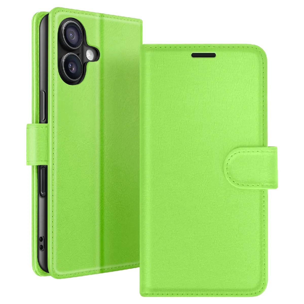 Generique Vert Etui Portefeuille Pour Iphone 16 Support Et Languette Magnétique Zanaé - Image 3