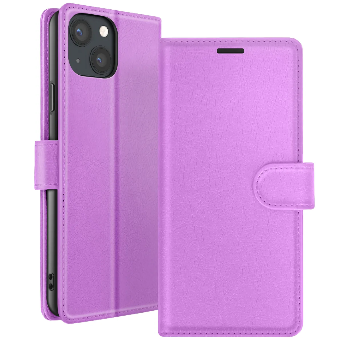 Zanaé Violet Étui Portefeuille Pour Iphone 13 Support Et Languette Magnétique - Neuf - Image 3