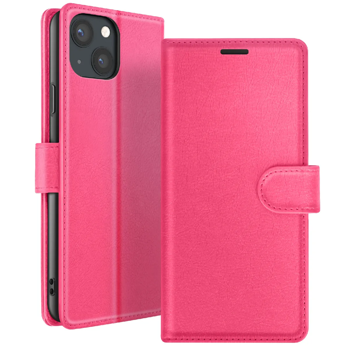 Zanaé Fuchsia Étui Portefeuille Pour Iphone 13 Support Et Languette Magnétique - Neuf - Image 2