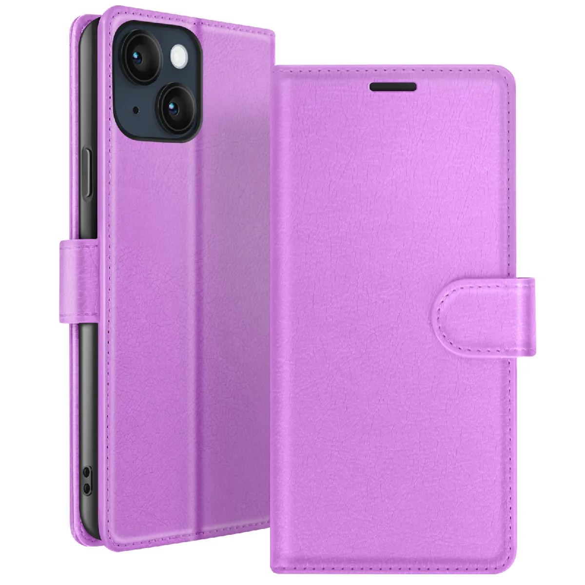 Zanaé Violet Étui Portefeuille Pour Iphone 14 Support Et Languette Magnétique