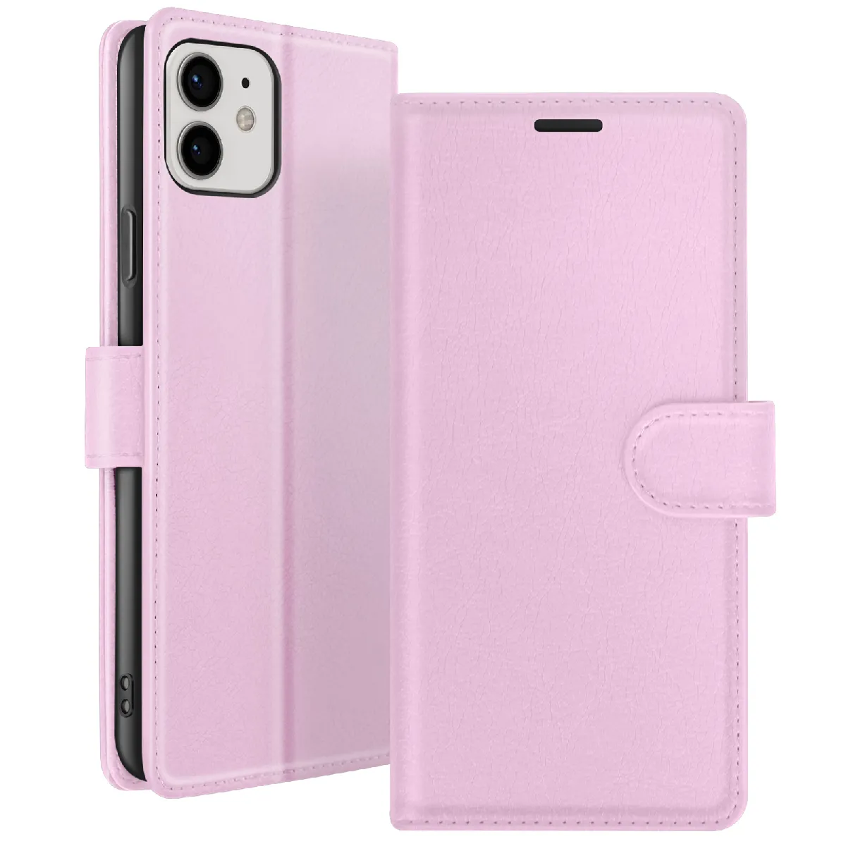 GENERIQUE - Étui Portefeuille iPhone 12 / 12 Pro - Fonction Support - Rose - Image 3