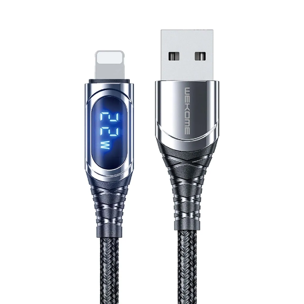 Wekome Noir/Argent Câble Usb-A Lightning 6A Sakin