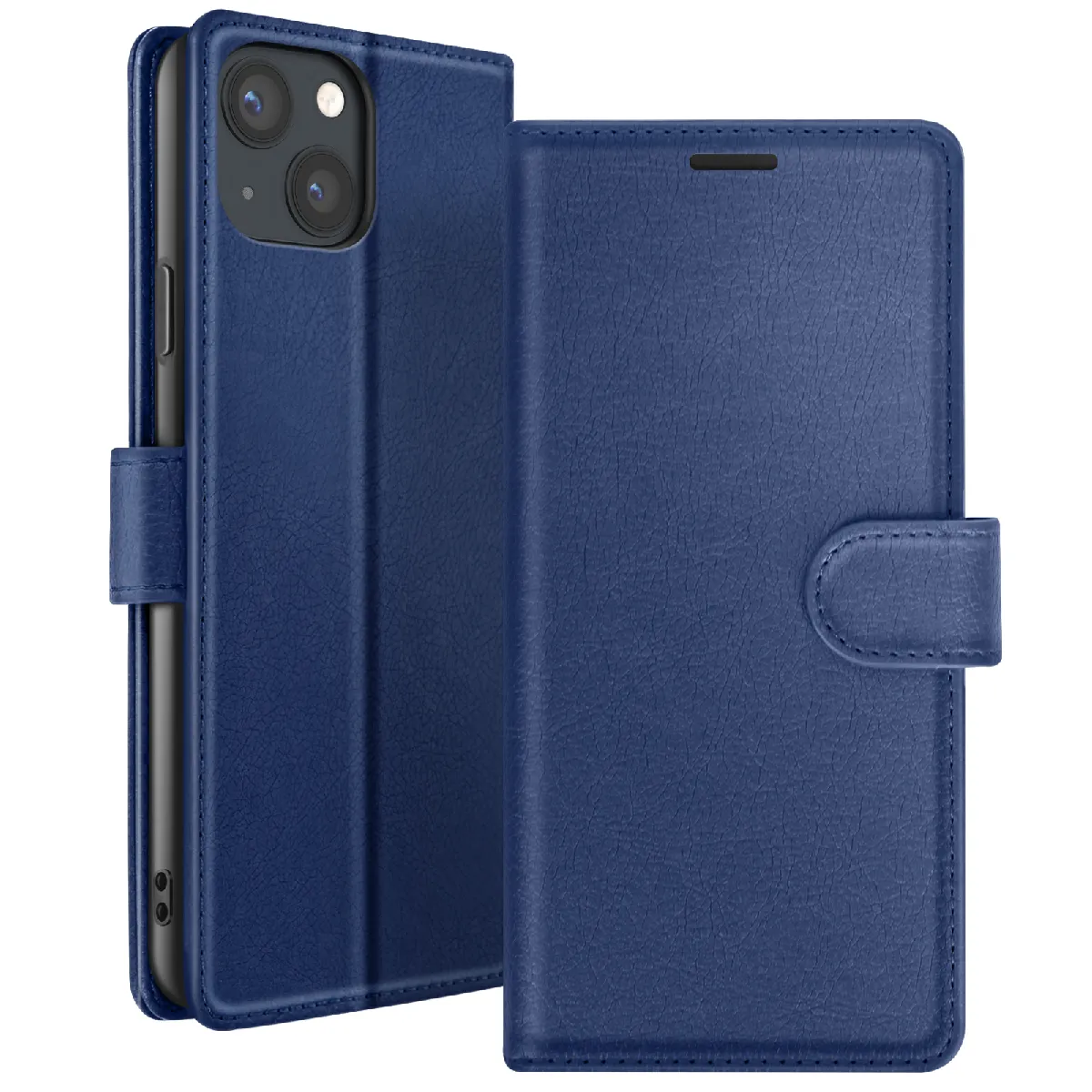Generique Bleu Etui Portefeuille Pour Iphone 13 Support Et Languette Magnétique Zanaé Nuit - Image 3