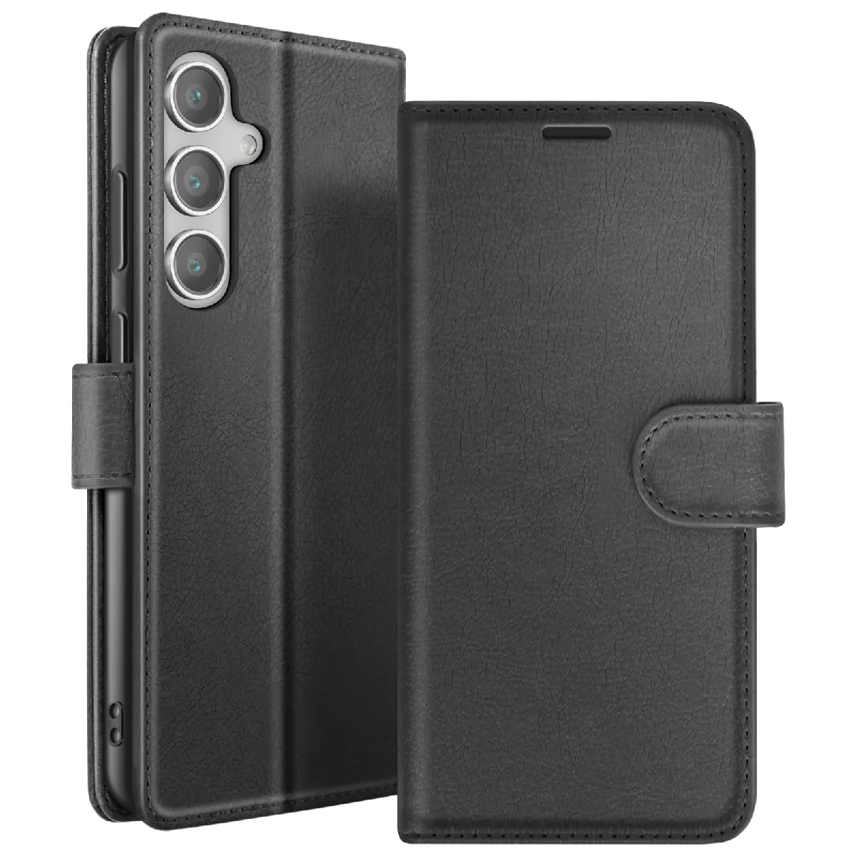 GENERIQUE - Etui Portefeuille pour Samsung Galaxy S24 FE - Fonction Support - Noir - Image 2