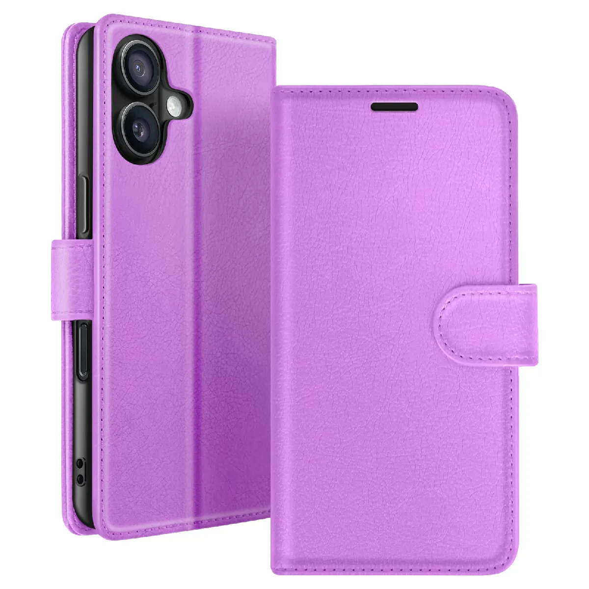 Zanaé Violet Étui Portefeuille Pour Iphone 16 Support Et Languette Magnétique