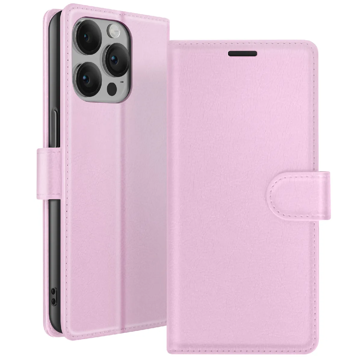 Zanaé Rose Étui Portefeuille Pour Iphone 14 Pro Support Et Languette Magnétique