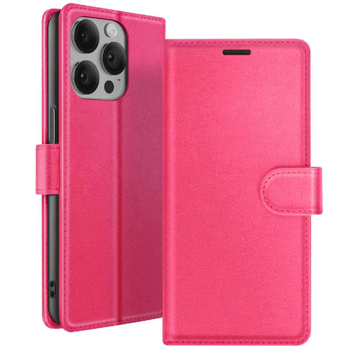 GENERIQUE - Étui Portefeuille pour iPhone 14 Pro Max - Fuchsia - Image 3