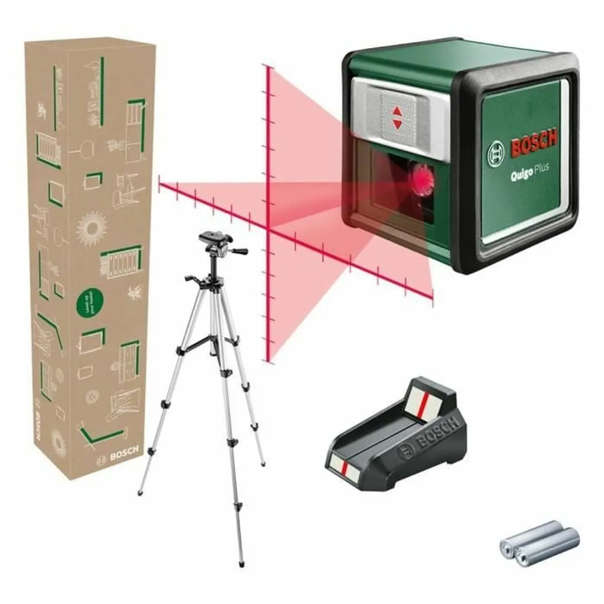 Laser ligne en croix Bosch Quigo + Portée 7 livré avec piles trépied 1 1m et coffret - vue 4